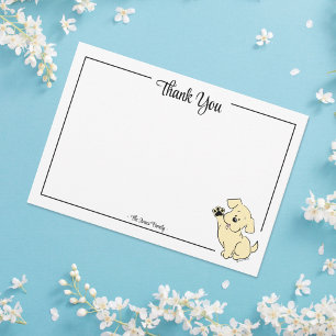 Persoonlijke Dankjewel Briefkaart Gele Lab Puppy