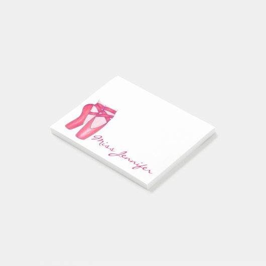 Persoonlijke dans roze ballet tenschoenen leraar post-it® notes (Schuin)