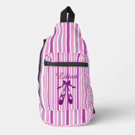 Persoonlijke dans tas met naam paarse ballet
