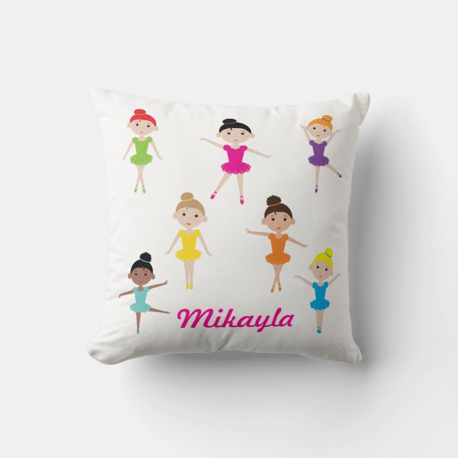 Persoonlijke dansende Ballerina Pillow Kussen (Voorkant)