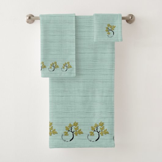 Persoonlijke Dansende Boom Olijfgroen Bad Handdoek (Insitu)
