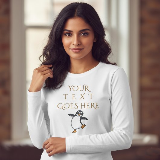 Persoonlijke Dansende Pinguïn Aangepaste Tekst T-shirt