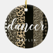 Persoonlijke danser Faux Cheetah en Glitter Keramisch Ornament (Achterkant)