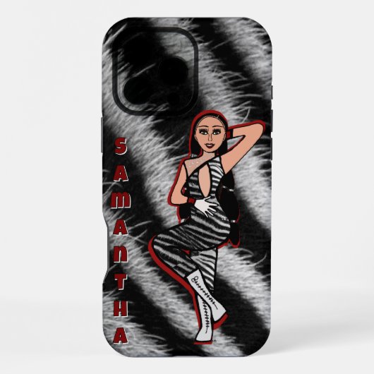 Persoonlijke Danser Rood Zebra #2 iPhone Hoesje (Achterkant)