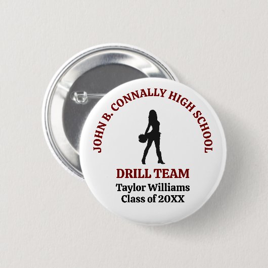 Persoonlijke danser van het Maroon High School Dri Ronde Button 5,7 Cm (Voorkant /achterkant)