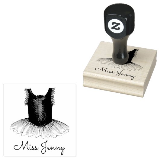 Persoonlijke dansleraar Gift Ballet Tutu Stamp Rubberstempel (Gestempeld)
