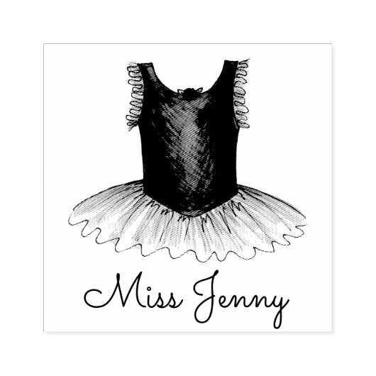 Persoonlijke dansleraar Gift Ballet Tutu Stamp Rubberstempel (Afrduk)