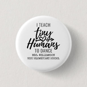 Persoonlijke danslerarenschrijftypografie ronde button 3,2 cm