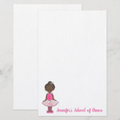Persoonlijke dansschool Studio Teacher Ballet Briefpapier (Voorkant / Achterkant)