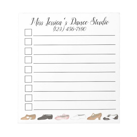 Persoonlijke dansslang voor Studio Ballet Tap Jazz Notitieblok (Voorkant)