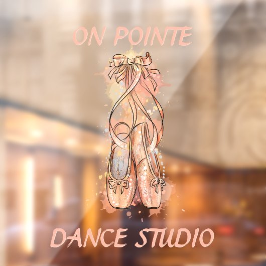 Persoonlijke Dansstudio Aquarel Roze Ballet Raamsticker (Vel 2)