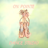 Persoonlijke Dansstudio Aquarel Roze Ballet Raamsticker (Vel 3)