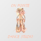 Persoonlijke Dansstudio Aquarel Roze Ballet Raamsticker (Vel)