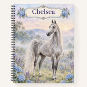 Persoonlijke Dapple Gray Saddlebred Hydrangea Notitieboek (Voorkant)