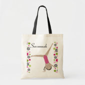 Persoonlijke Dark Hair Little Gymnast Pinks Tote Bag (Voorkant)