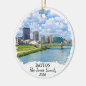 Persoonlijke Dayton-versiering, Aangepaste Ohio St Keramisch Ornament (Links)