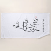 Persoonlijke "De Toekomstige Mevrouw" Bruidsstrand Strandlaken (Voorkant)