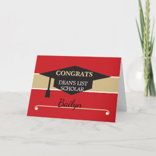 Persoonlijke DEAN'S LIST Beursstudent felicitaties Kaart