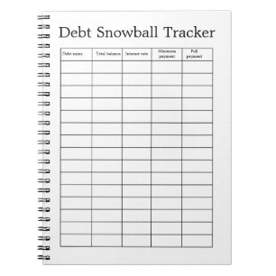 Persoonlijke Debt Sneeuwbal Tracker Notitieblok Notitieboek