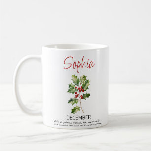 Persoonlijke december geboortebloem koffiemok