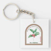 Persoonlijke december geboortemaandbloem sleutelhanger (voorkant)