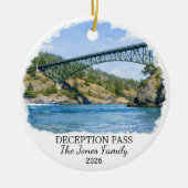 Persoonlijke Deception Pass-sieraad, Washington Keramisch Ornament (Voorkant)