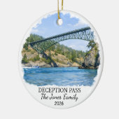 Persoonlijke Deception Pass-sieraad, Washington Keramisch Ornament (Links)