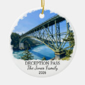 Persoonlijke Deception Pass-sieraad, Washington Keramisch Ornament (Voorkant)