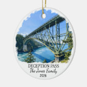 Persoonlijke Deception Pass-sieraad, Washington Keramisch Ornament (Links)