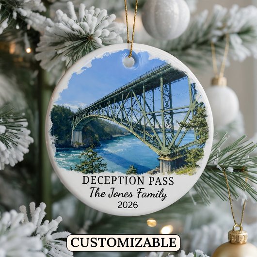 Persoonlijke Deception Pass-sieraad, Washington Keramisch Ornament