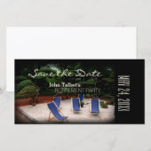 Persoonlijke Deckchairs Pensioen Save the Date (Voorkant / Achterkant)