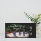 Persoonlijke Deckchairs Pensioen Save the Date (Staand voorkant)