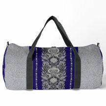 Persoonlijke decoratieve blauwe & grijze reistas