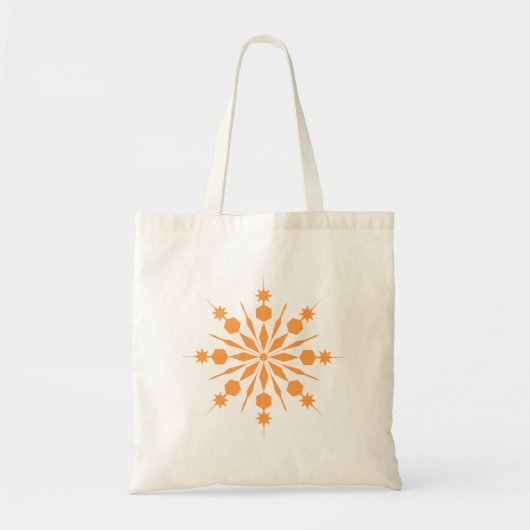 Persoonlijke decoratieve Kerst Oranje Sneeuwvlok Tote Bag (Voorkant)