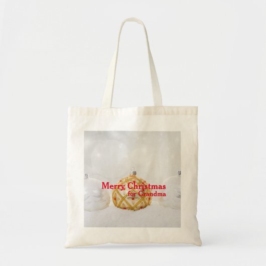 Persoonlijke decoratieve kerstcadeau tote bag (Voorkant)