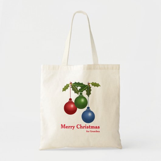 Persoonlijke decoratieve kerstcadeau tote bag (Voorkant)