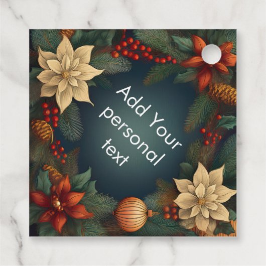 Persoonlijke decoratieve kerstcadeautag bedankjes labels (Achterkant)