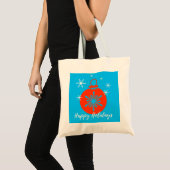 Persoonlijke decoratieve kerstkrans tote bag (Voorkant (product))