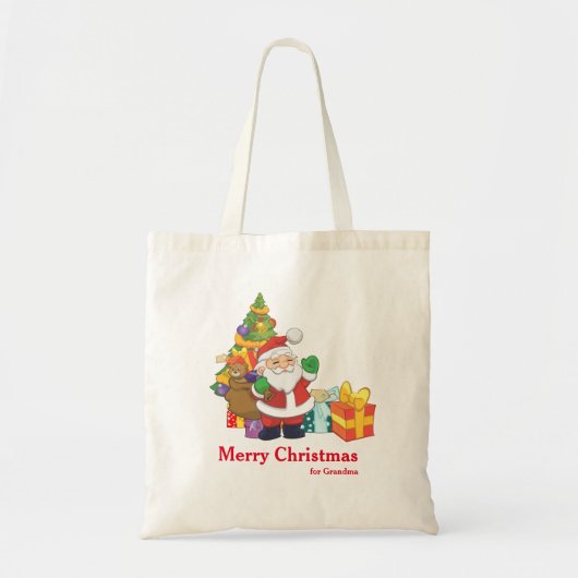 Persoonlijke decoratieve Kerstman Kerstcadeau Tote Bag (Voorkant)