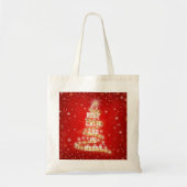 Persoonlijke decoratieve rode kerstboom tote bag (Voorkant)