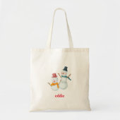 Persoonlijke decoratieve sneeuwman Kerstman Kerst  Tote Bag (Voorkant)