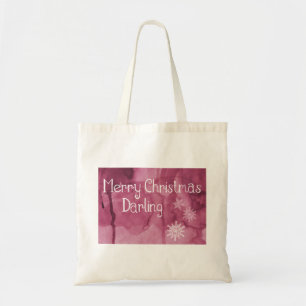 Persoonlijke decoratieve vrolijke kerst-sneeuwvlok tote bag