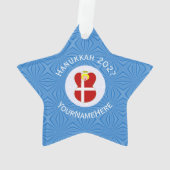 Persoonlijke Deense engel Hanukkah-vlag  Ornament (achterkant)