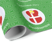 Persoonlijke Deense engel kerst vlag Cadeaupapier (Rol Hoek)