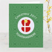 Persoonlijke Deense engel kerst vlag Kaart (Gele Bloem)