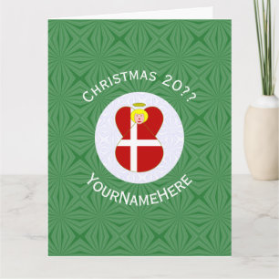 Persoonlijke Deense engel kerst vlag Kaart