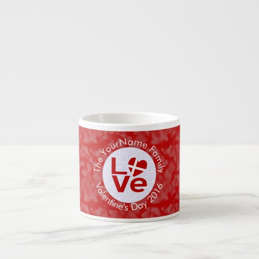 Persoonlijke Deense Rood LOVE Vlag  Espresso Kop (Voorkant)