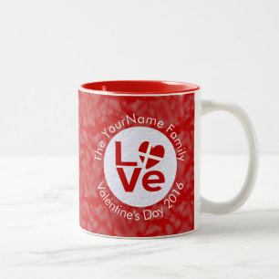 Persoonlijke Deense Rood LOVE Vlag  Tweekleurige Koffiemok