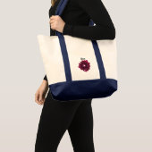 Persoonlijke Deep Purple Dahlia Bloem Tote Bag (Voorkant (product))