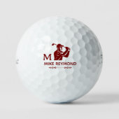 Persoonlijke Deep Red Golfer Golfballen (Voorkant)